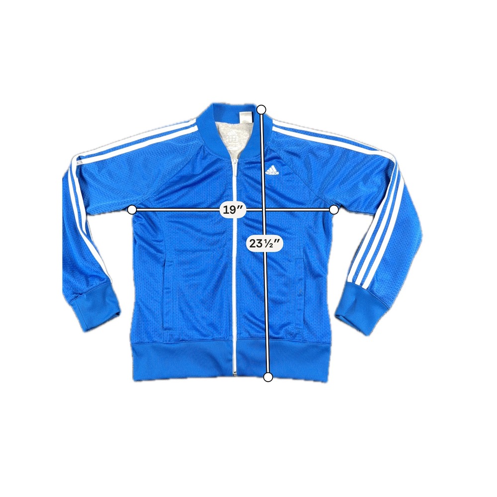 Adidas Climalite Mesh Track Jacket 3-Stripe Full Zip Sample Size M Blue Sample - Picture 9 of 10